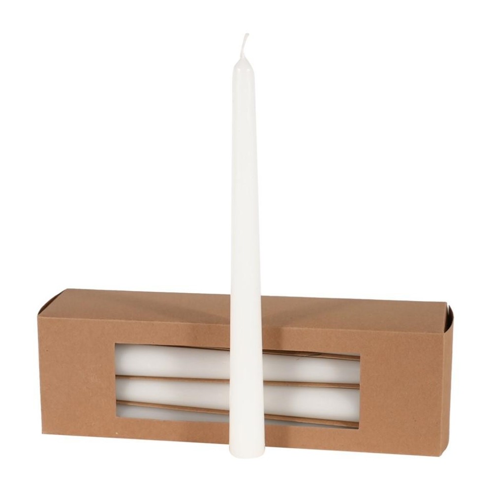 CANDELA CONICA H.250MM. D.21MM. BIANCA